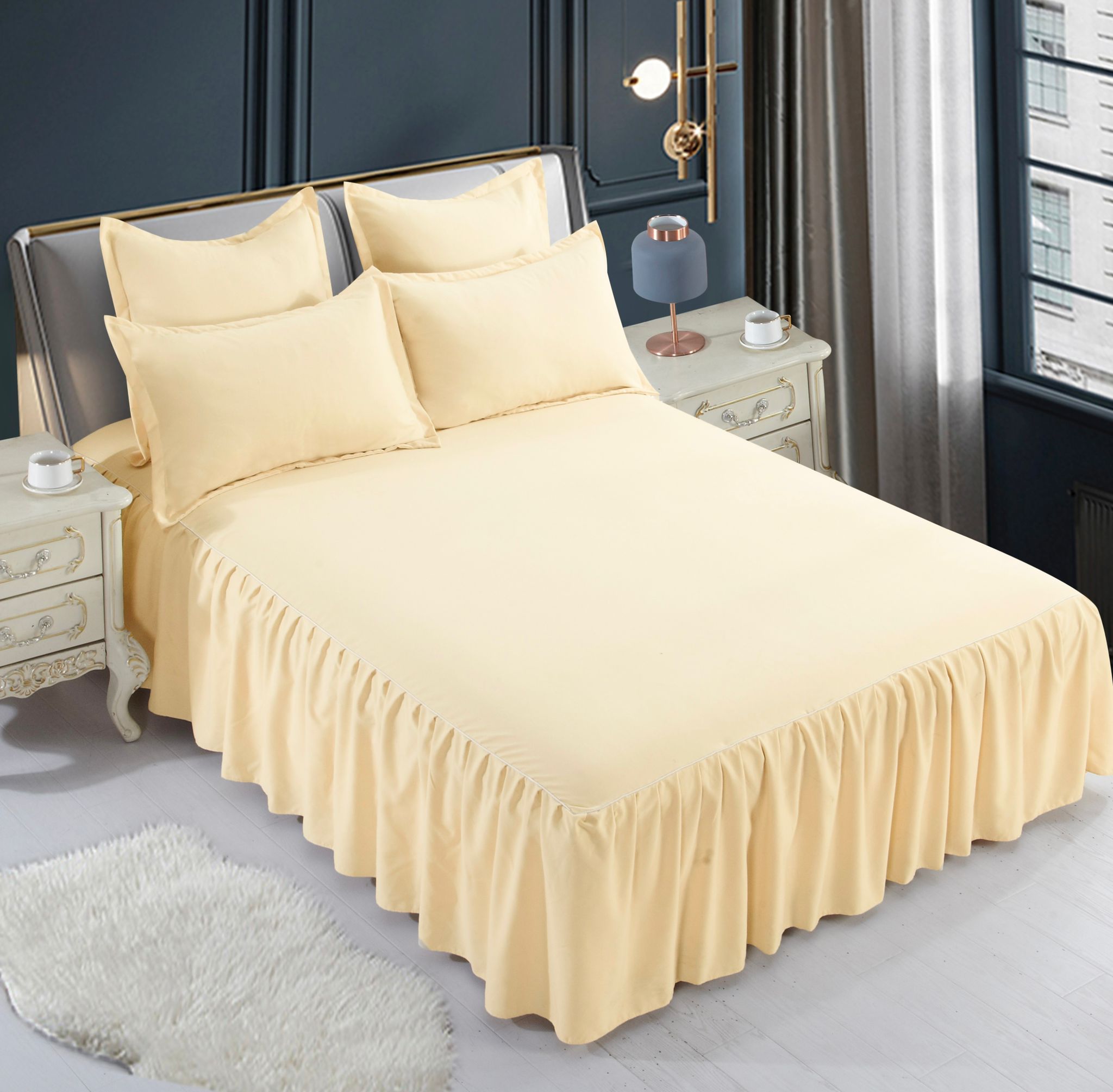 Lenjerie de pat bumbac finet gros uni – 6 piese | 4948-J
