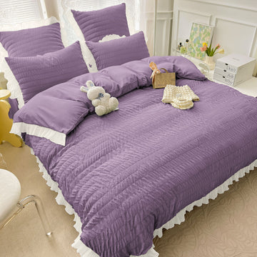 Lenjerie de pat bumbac finet creponat – 6 piese | 4990-J