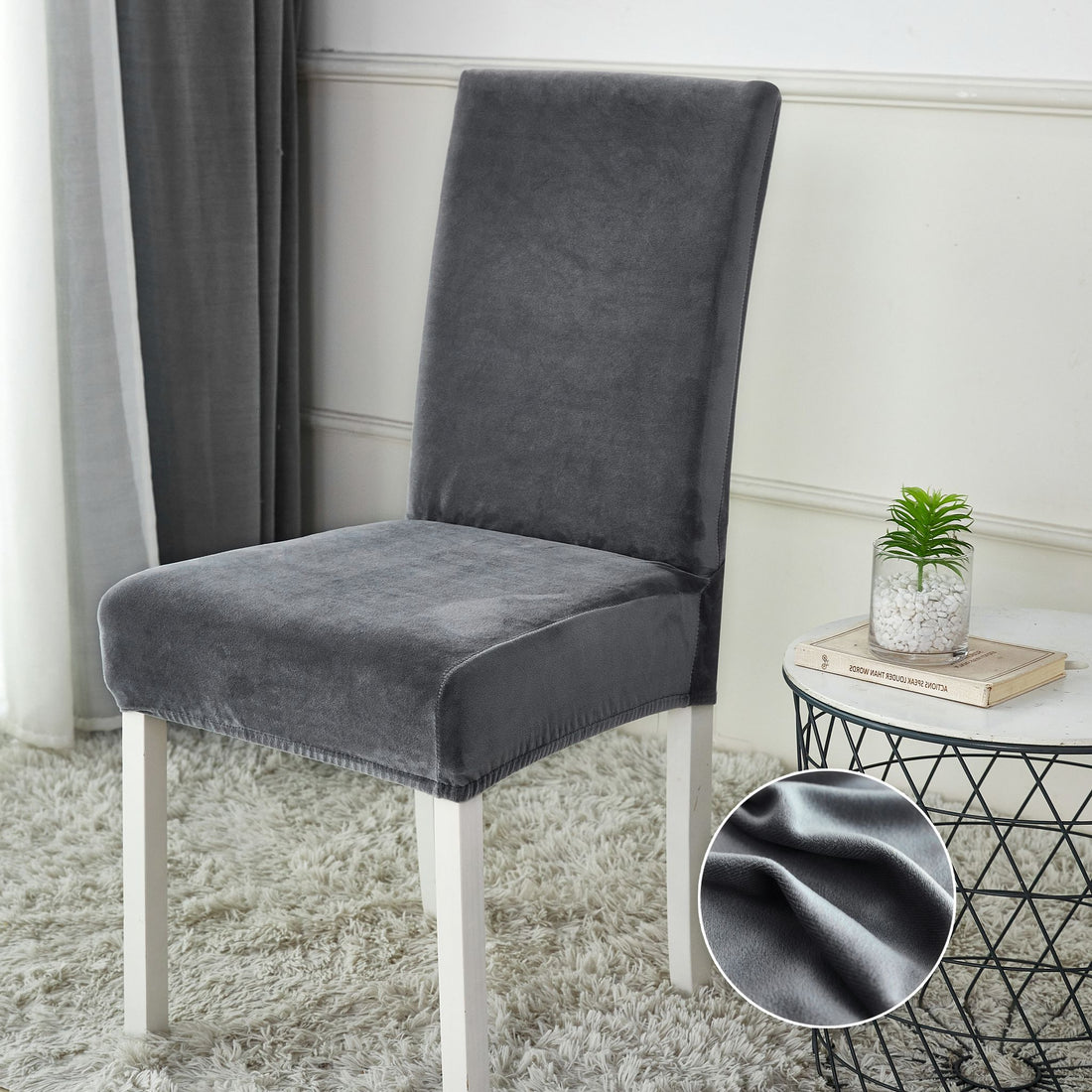 Set 6 huse de scaun Catifea - Marime universala | 5415