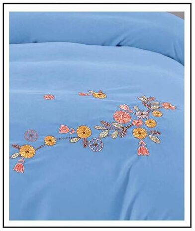Lenjerie de pat bumbac finet Brodat de Lux – 4 piese | 6113-SE