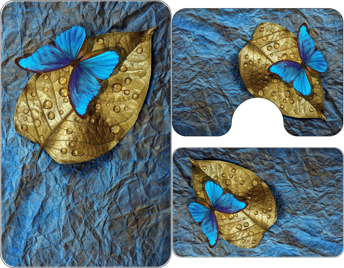 Covorase de baie, 3 piese, 3D, Antiderapante | 6714