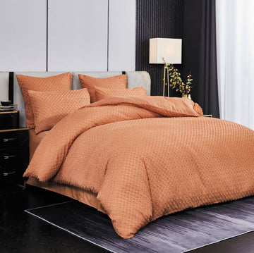 Lenjerie de pat bumbac Brodat cu Smocuri - 6 piese | 7096-VH