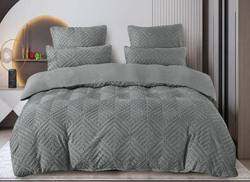 Lenjerie de pat bumbac Brodat cu Smocuri - 6 piese | 7397-VH