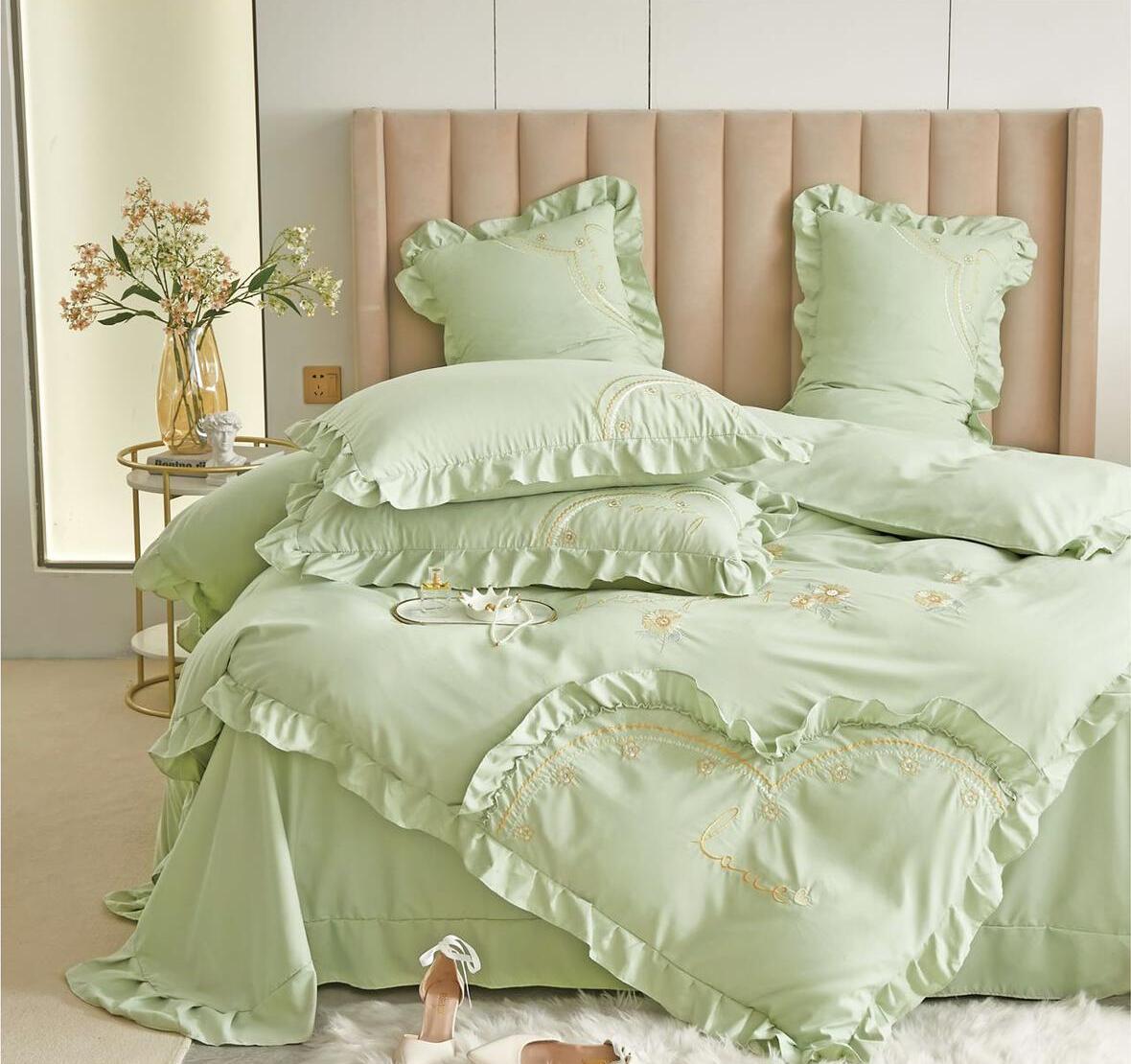 Lenjerie de pat bumbac Brodat Deluxe - 4 piese | 7112-VH