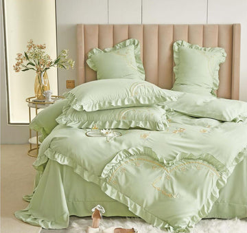 Lenjerie de pat bumbac Brodat Deluxe - 4 piese | 7112-VH