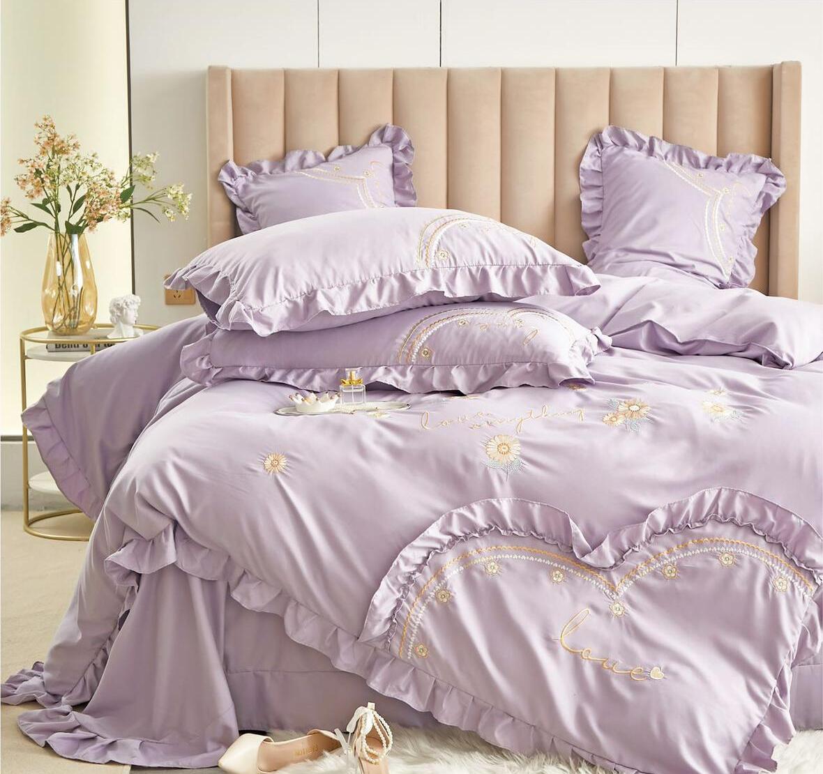 Lenjerie de pat bumbac Brodat Deluxe - 4 piese | 7105-VH
