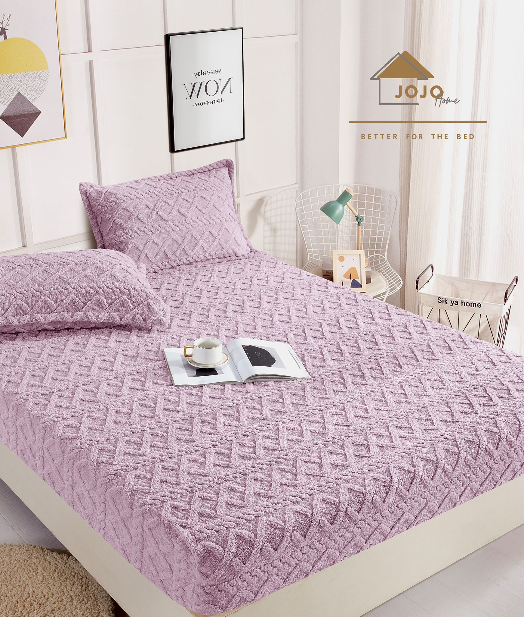 Husa de pat cocolino din tricot - 3 piese | 7422-J