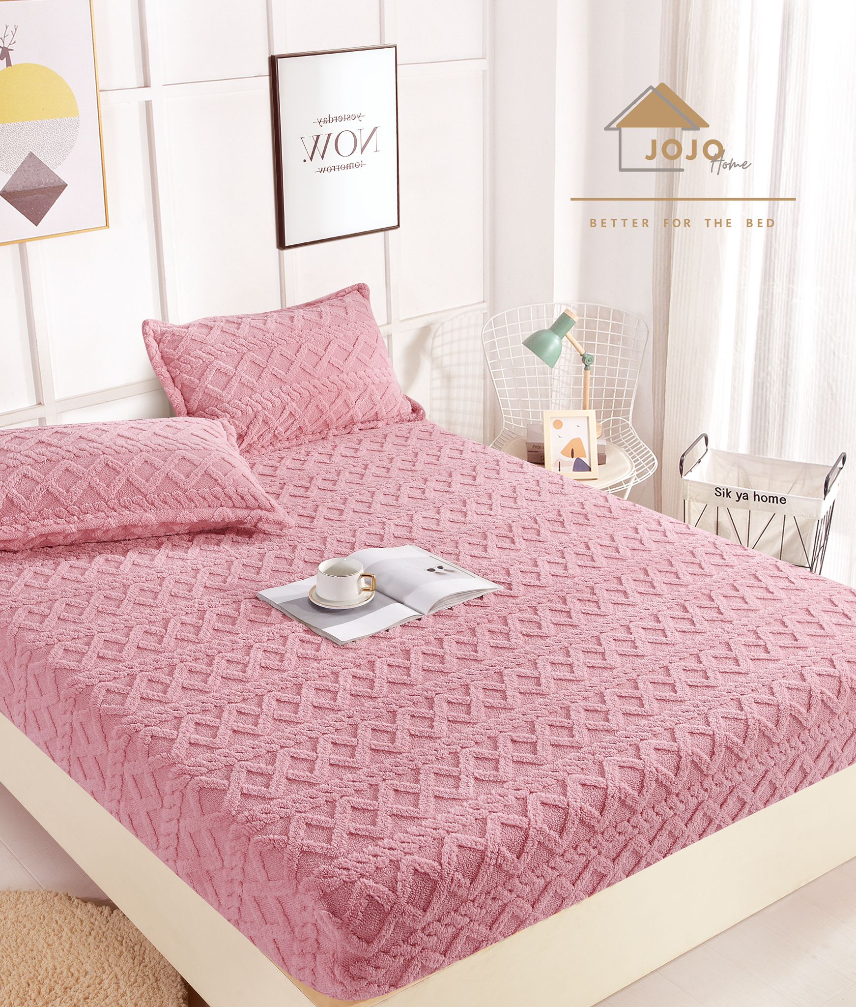 Husa de pat cocolino din tricot - 3 piese | 7421-J