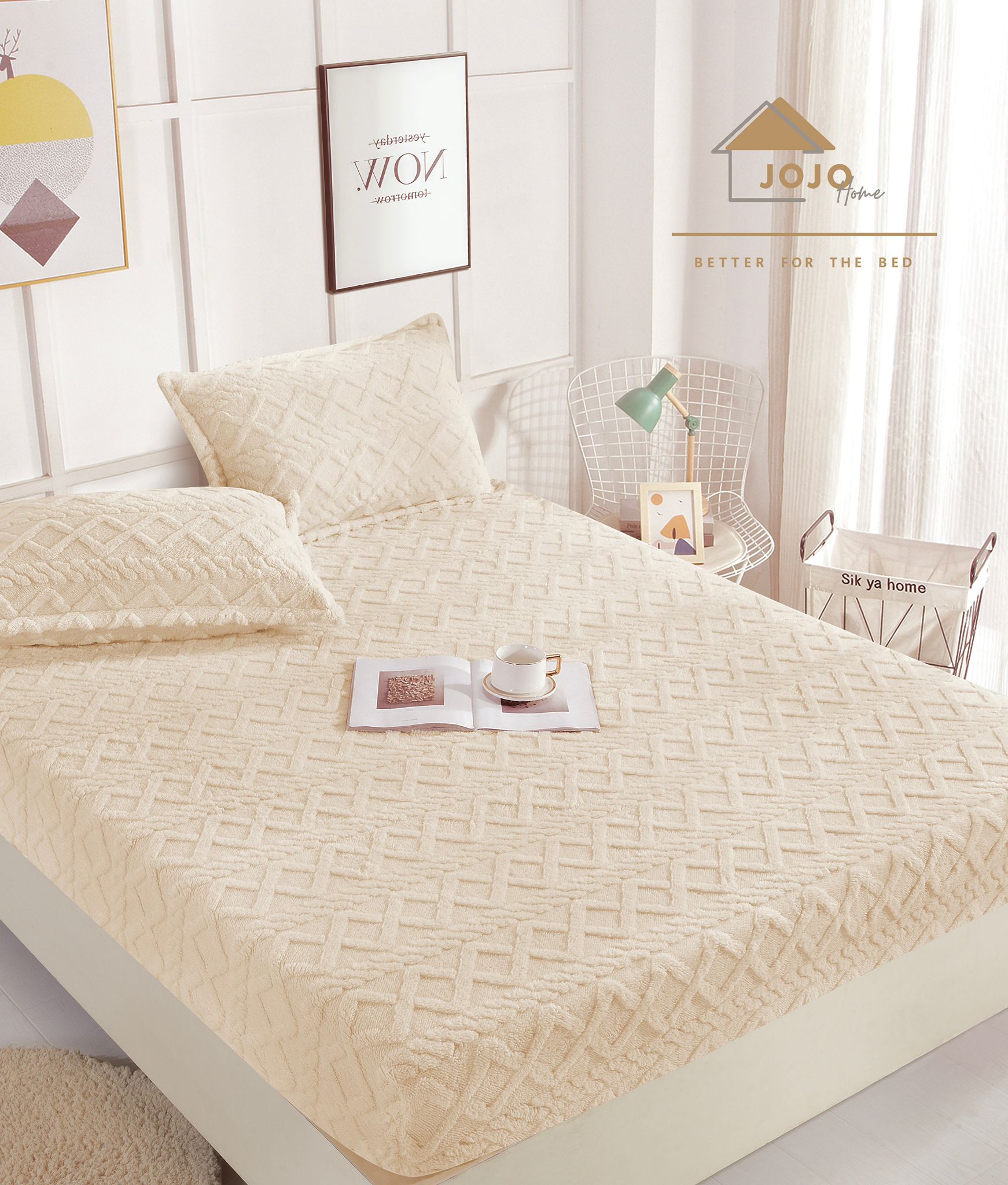Husa de pat cocolino din tricot - 3 piese | 7419-J