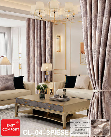 Draperie imprimata catifea ( accesoriu magnetic + o fata de perna ) - 3 piese | 9578