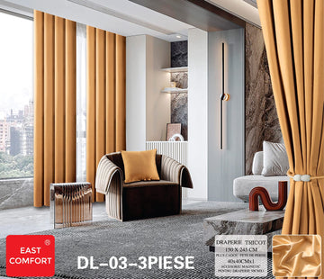 Draperie tricot uni ( accesoriu magnetic + o fata de perna ) - 3 piese | 9584