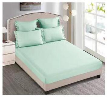 Lenjerie de pat bumbac cu inimi Brodate, cu elastic - 6 piese | 9730-C