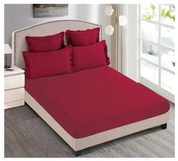 Lenjerie de pat bumbac cu inimi Brodate, cu elastic - 6 piese | 9723-C