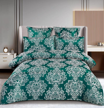 Lenjerie de pat 100% bumbac jacquard cu elastic – 6 piese | 10002-C
