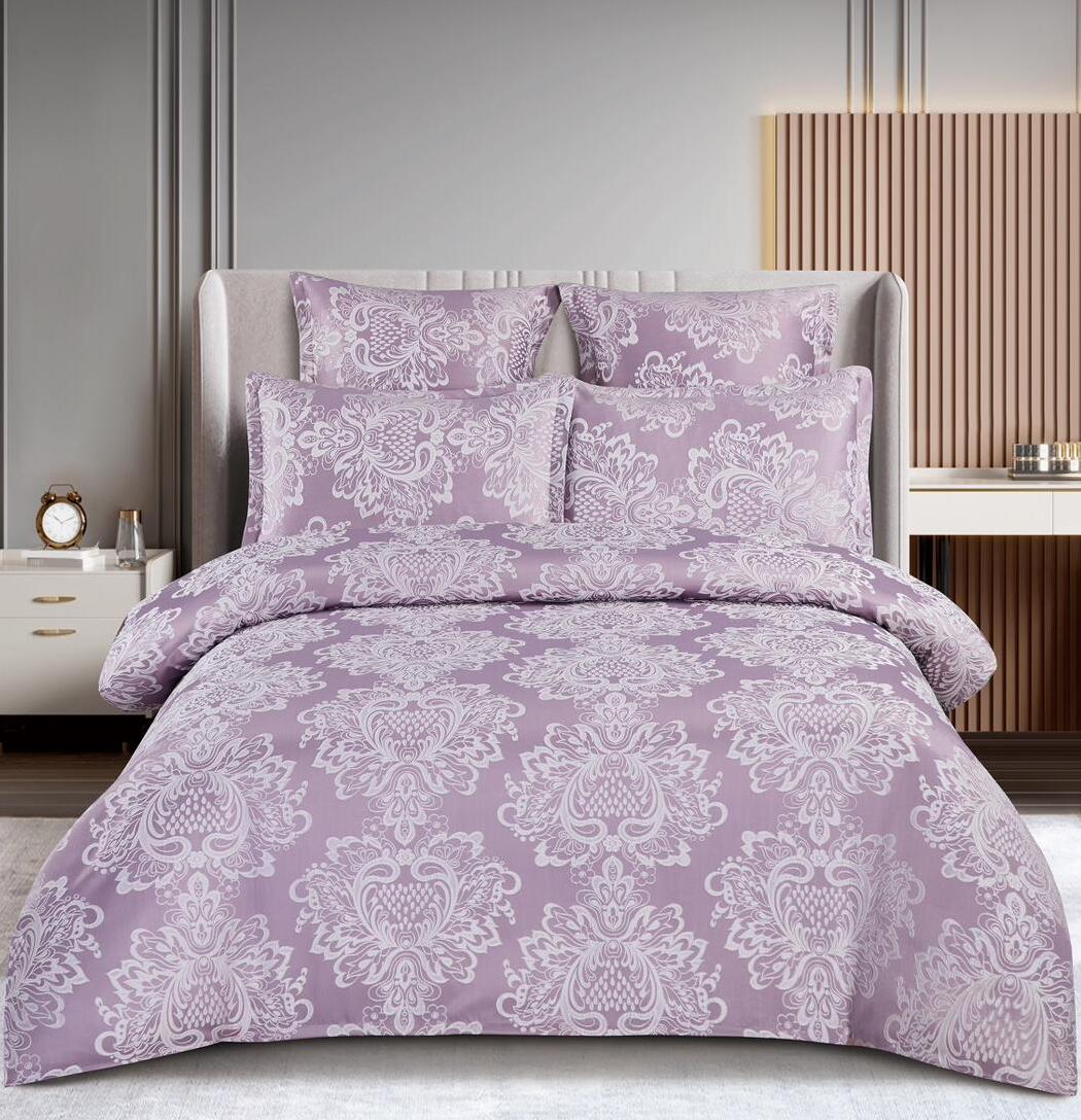 Lenjerie de pat 100% bumbac jacquard cu elastic – 6 piese | 10097-C