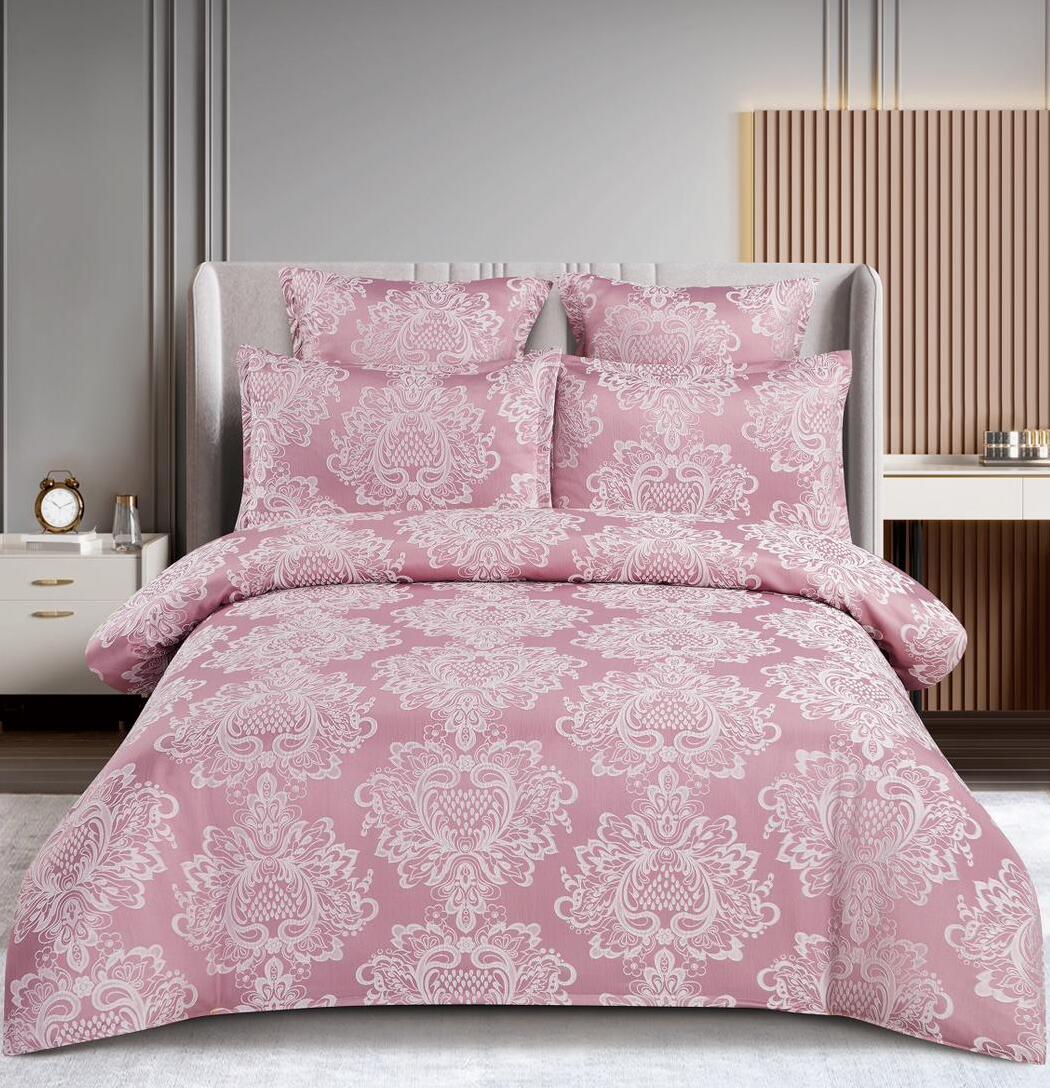 Lenjerie de pat 100% bumbac jacquard cu elastic – 6 piese | 10098-C