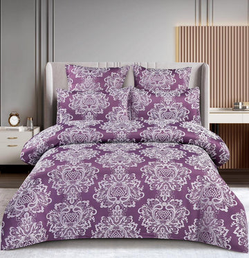 Lenjerie de pat 100% bumbac jacquard cu elastic – 6 piese | 10096-C