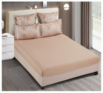 Lenjerie de pat 100% bumbac jacquard cu elastic – 6 piese | 10092-C