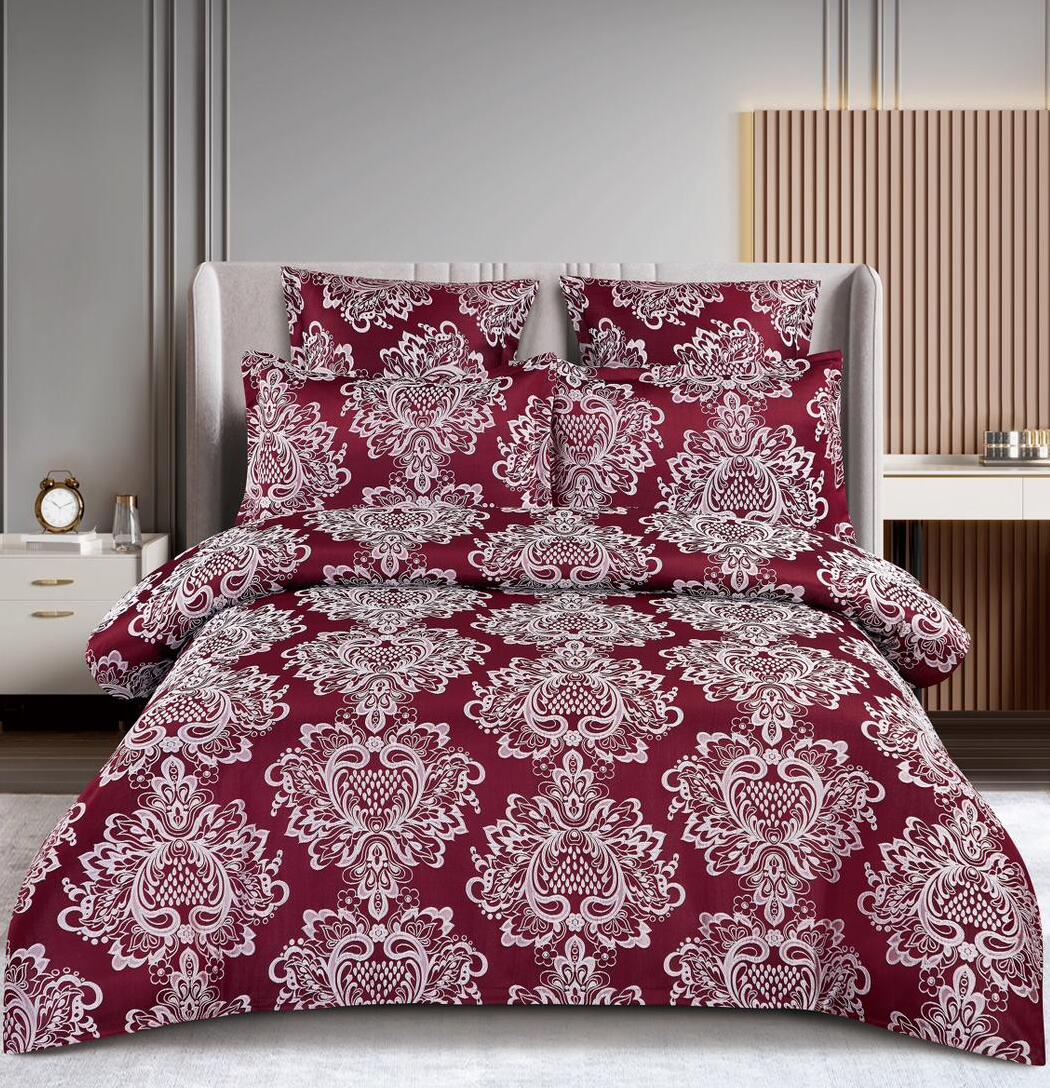 Lenjerie de pat 100% bumbac jacquard cu elastic – 6 piese | 10094-C