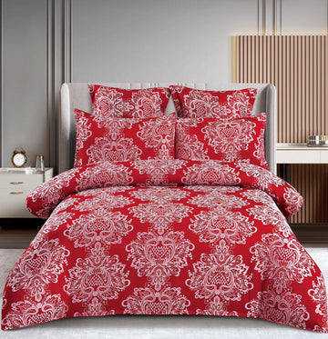 Lenjerie de pat 100% bumbac jacquard cu elastic – 6 piese | 10086-C