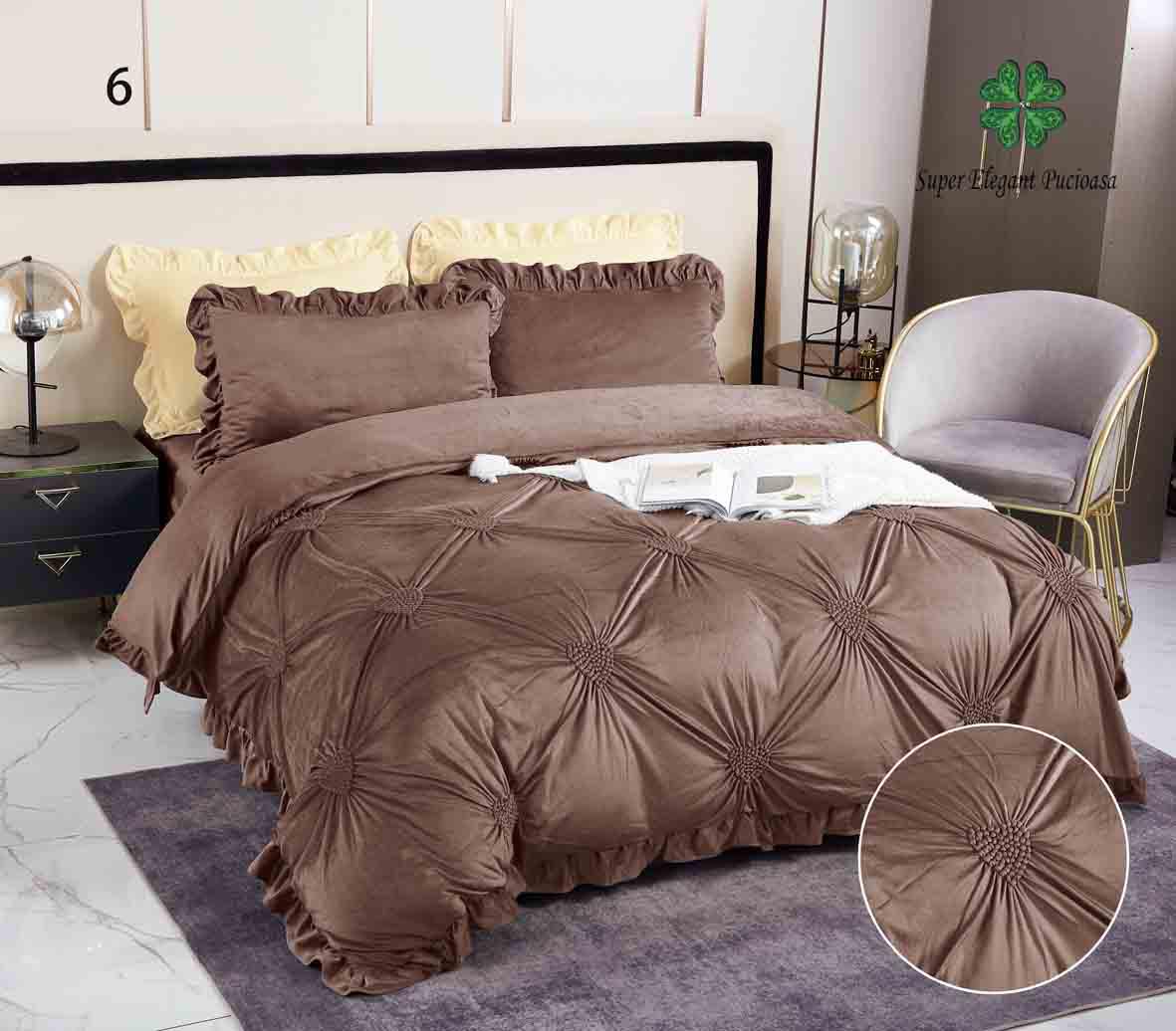 Lenjerie de pat catifea Premium - 4 piese | 10689-SE