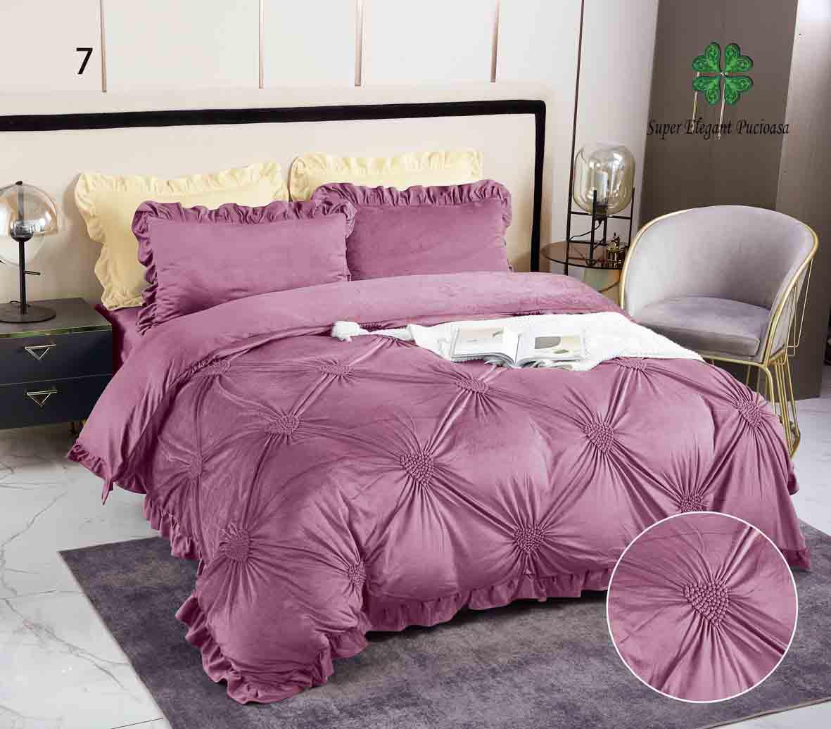Lenjerie de pat catifea Premium - 4 piese | 10687-SE
