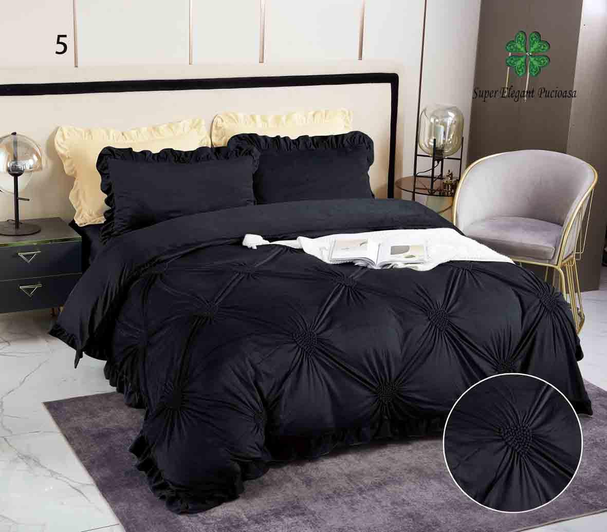 Lenjerie de pat catifea Premium - 4 piese | 10690-SE