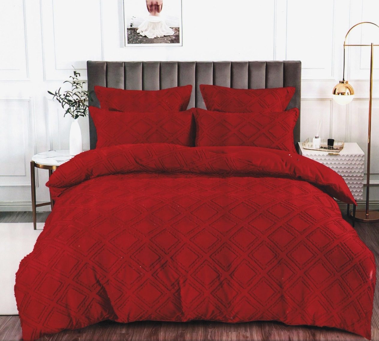 Lenjerie de pat bumbac finet satinat – 6 piese | 10927-D