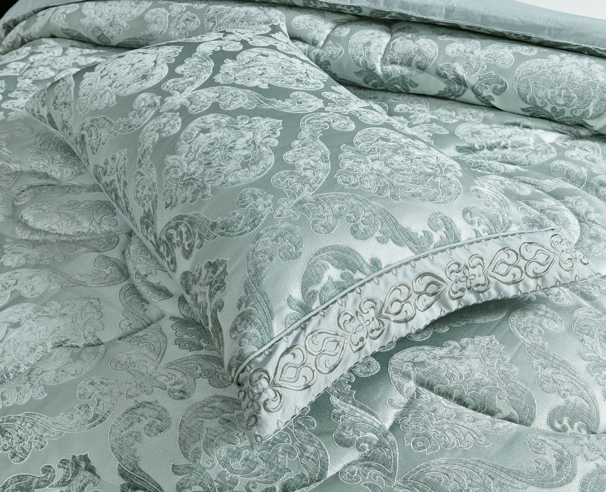 Set lenjerie de pat bumbac Jacquard + Pilota Jacquard + Perna - 7 piese | 10992-J