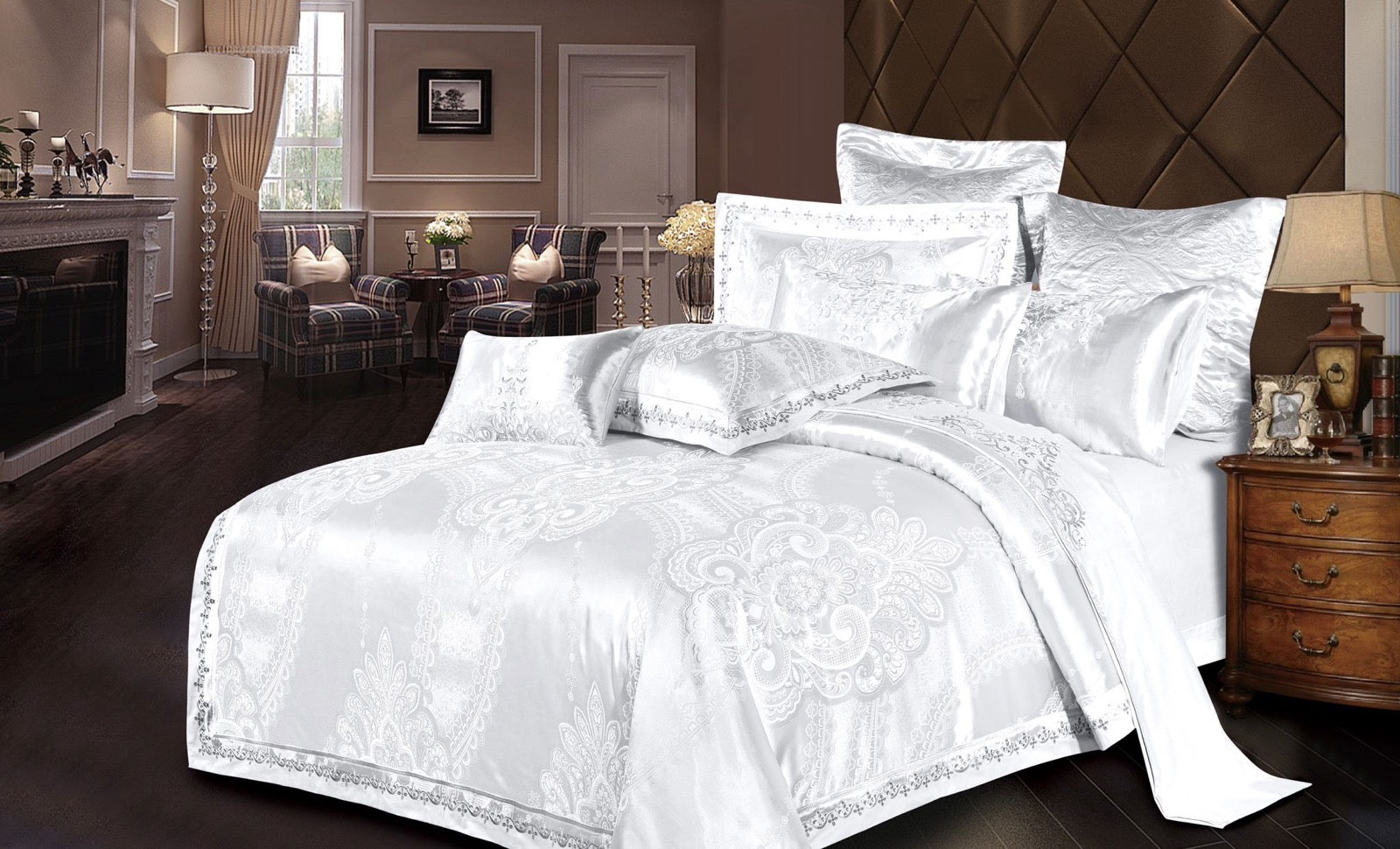 Lenjerie de pat Jacquard bumbac 100% - 6 piese | 12184-V