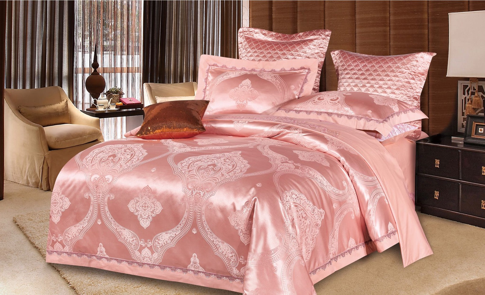 Lenjerie de pat Jacquard bumbac 100% - 6 piese | 12182-V