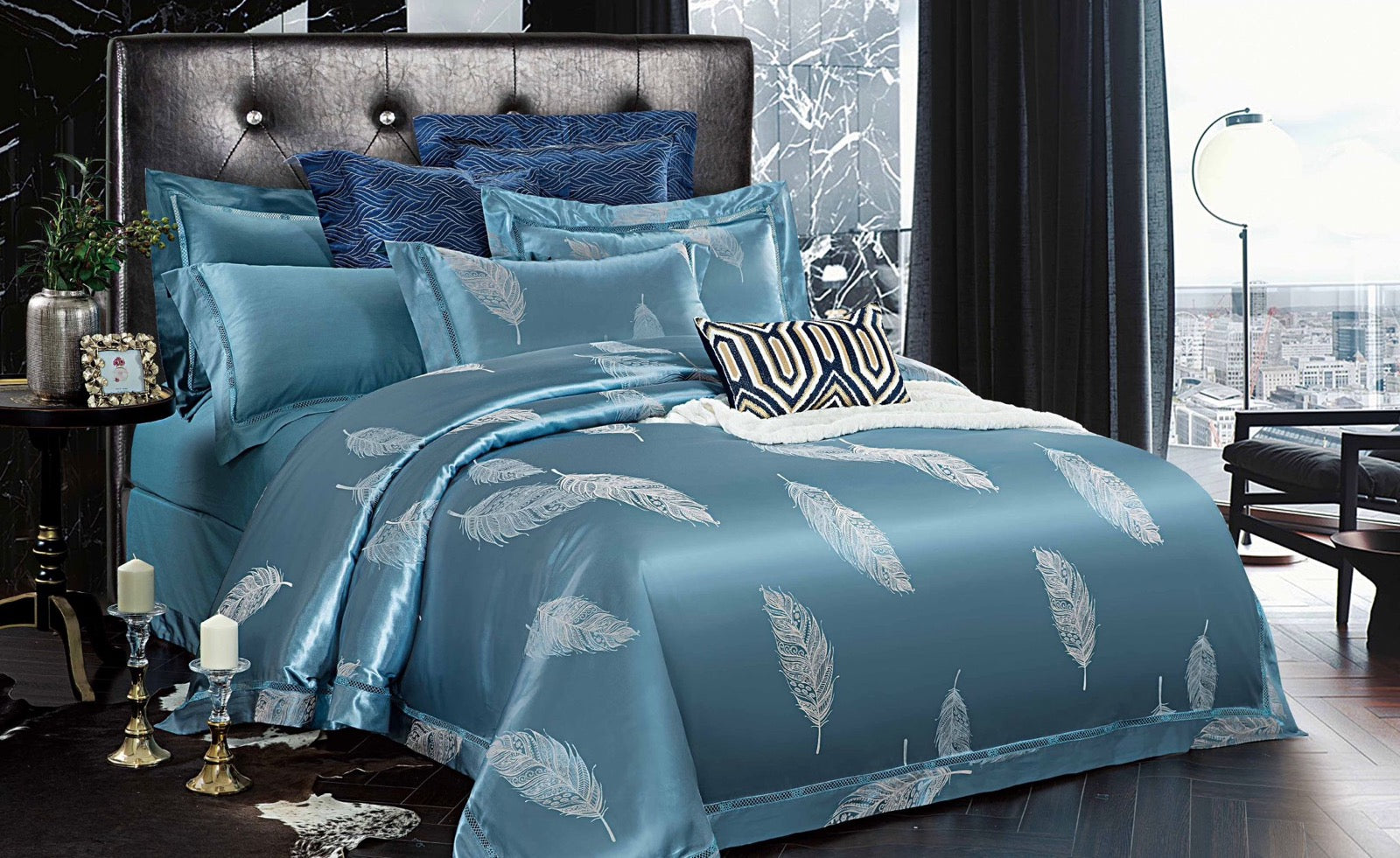 Lenjerie de pat Jacquard bumbac 100% - 6 piese | 12176-V