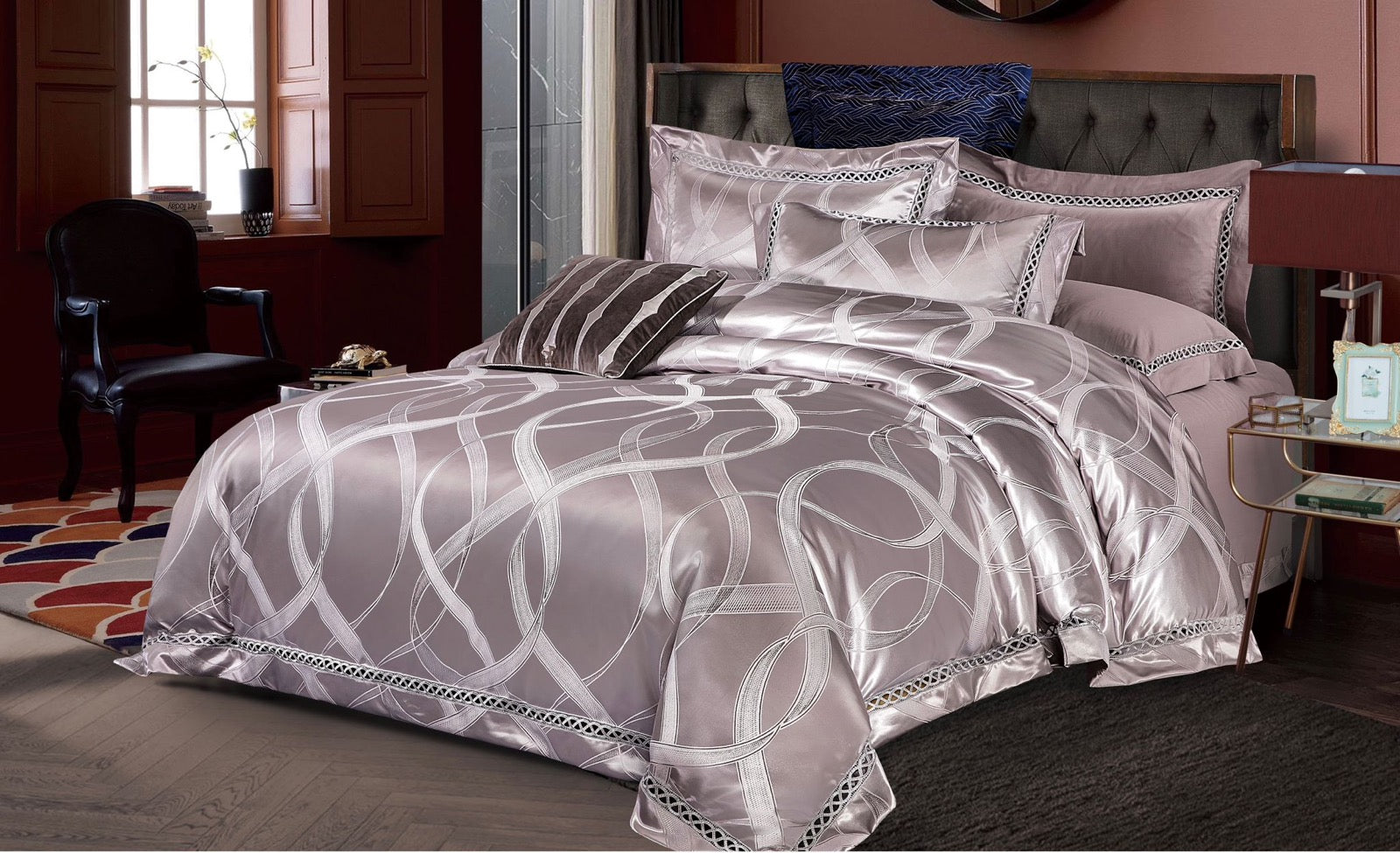Lenjerie de pat Jacquard bumbac 100% - 6 piese | 12183-V