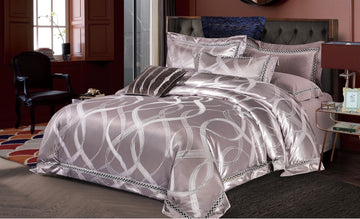 Lenjerie de pat Jacquard bumbac 100% - 6 piese | 12183-V