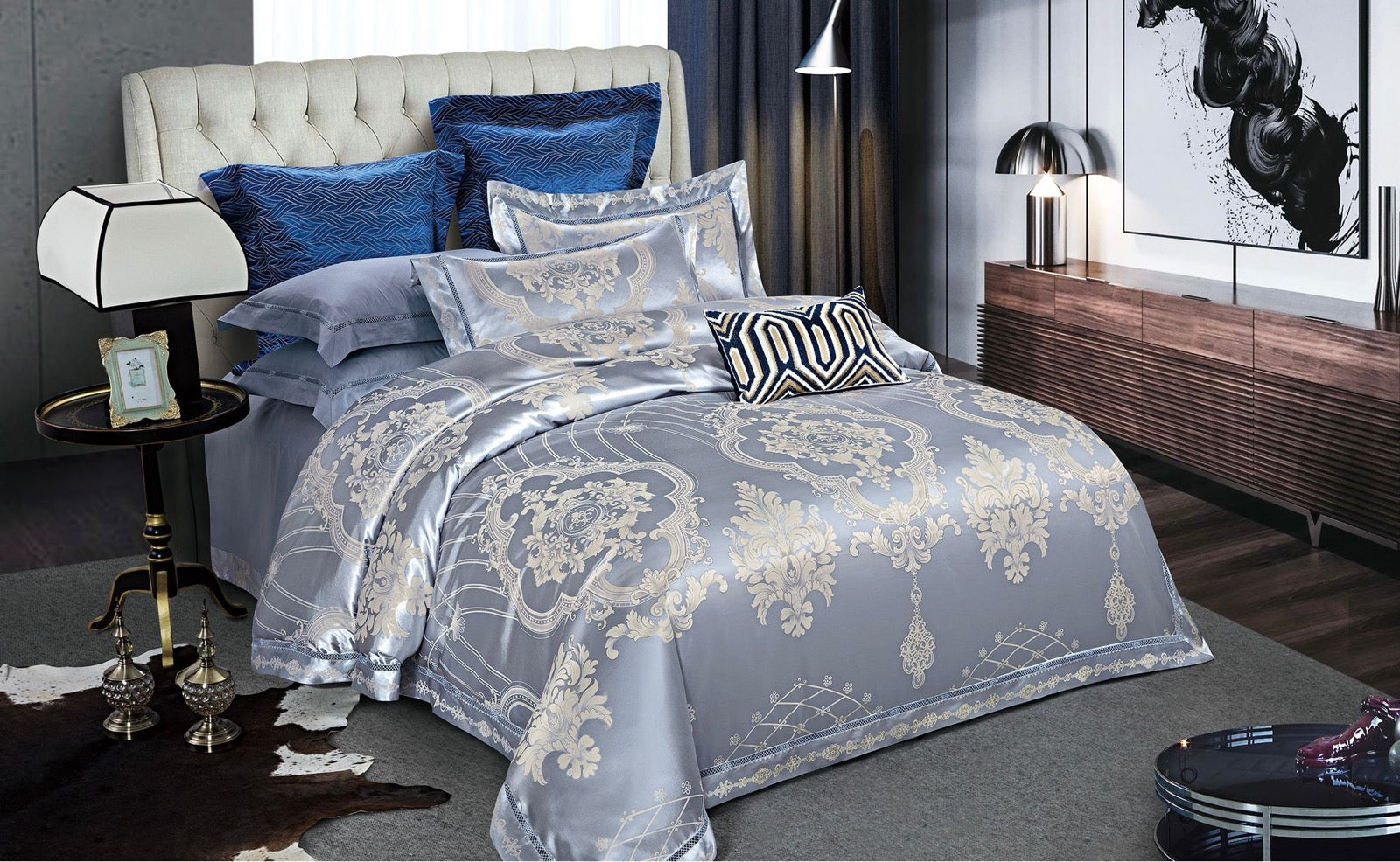 Lenjerie de pat Jacquard bumbac 100% - 6 piese | 12175-V