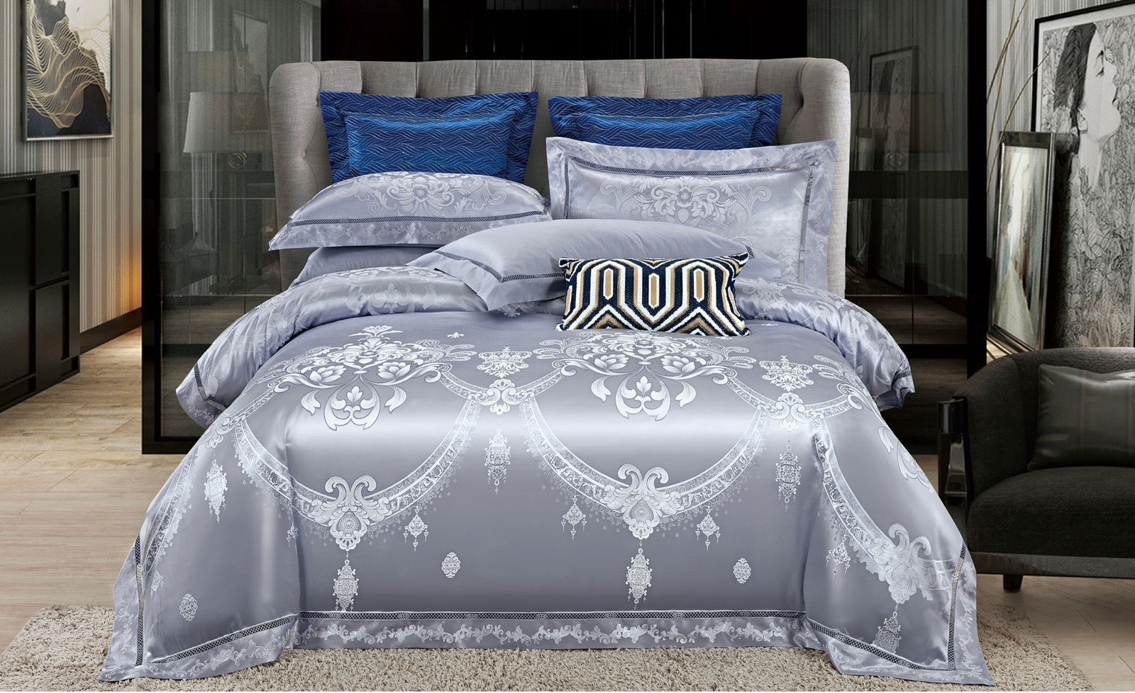 Lenjerie de pat Jacquard bumbac 100% - 6 piese | 12181-V