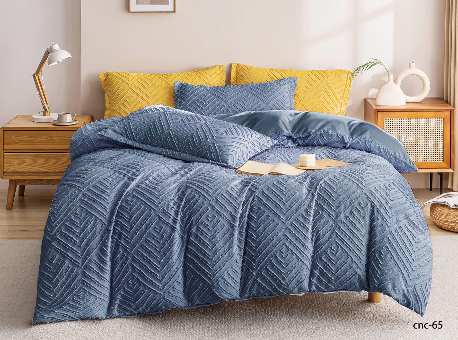 Lenjerie de pat bumbac finet cu elastic Premium – 4 piese | 12456-CN