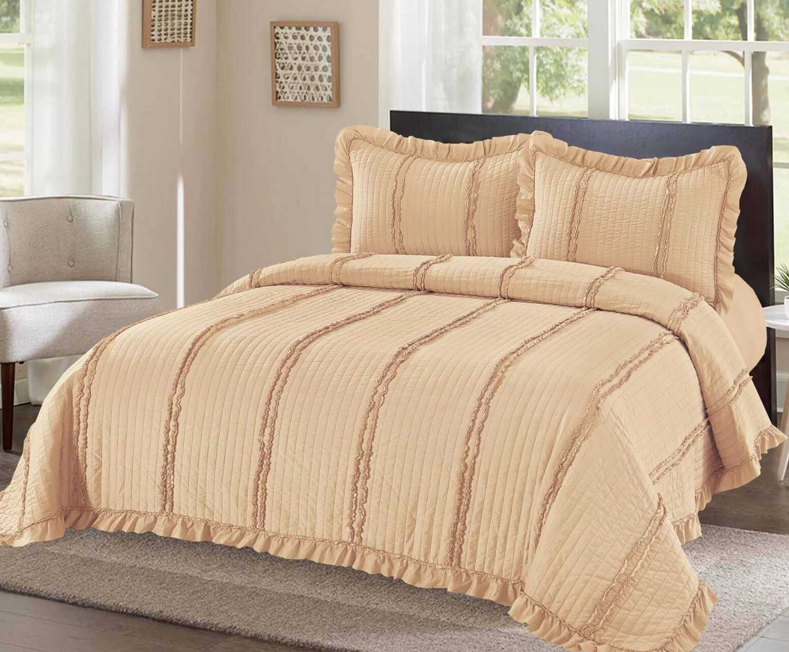 Cuvertura de pat bumbac satinat - 3 piese | 12469-P