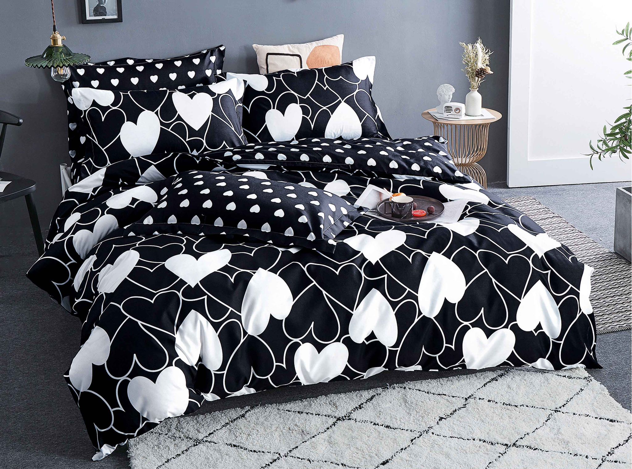 Lenjerie de pat bumbac satinat – 4 piese | 12687-TL