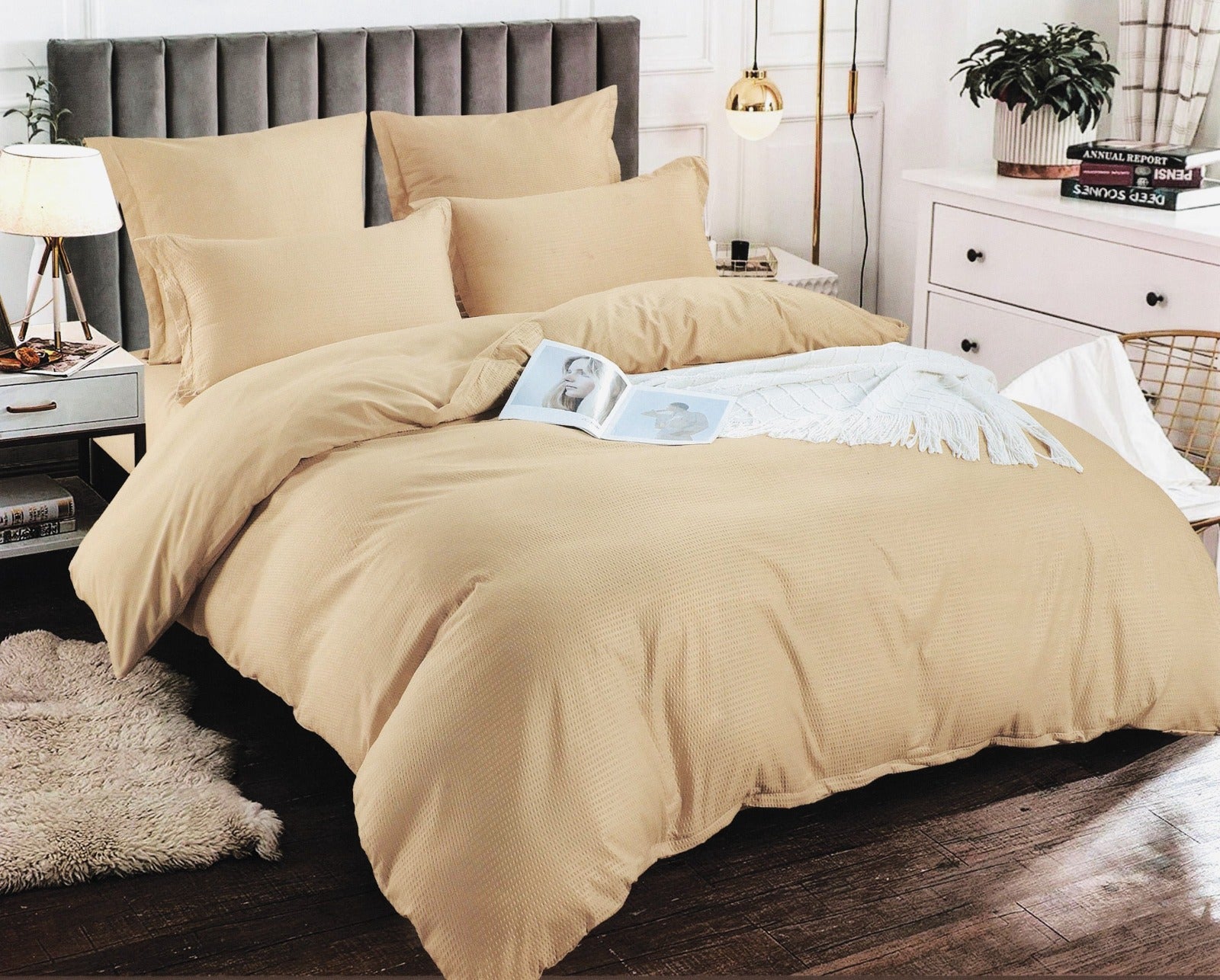 Lenjerie de pat bumbac finet creponat Premium – 6 piese | 13295-D