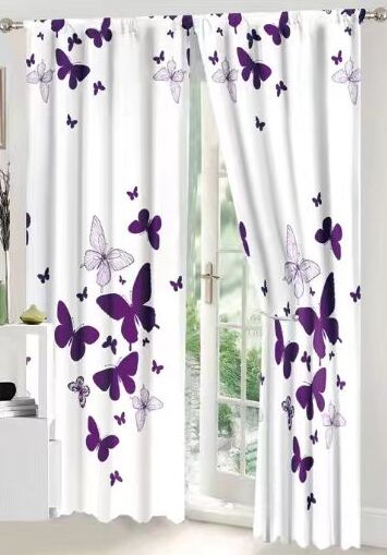 Lenjerie de pat bumbac finet cu elastic – 6 piese + 2 Draperii | 13926-C