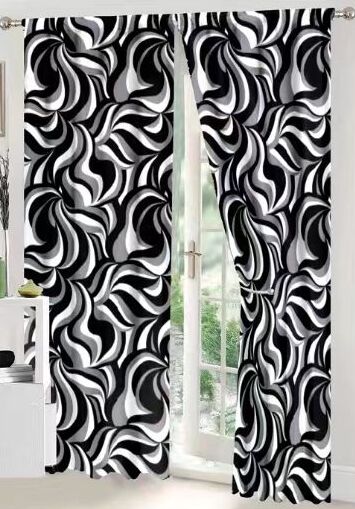 Lenjerie de pat bumbac finet cu elastic – 6 piese + 2 Draperii | 13921-C