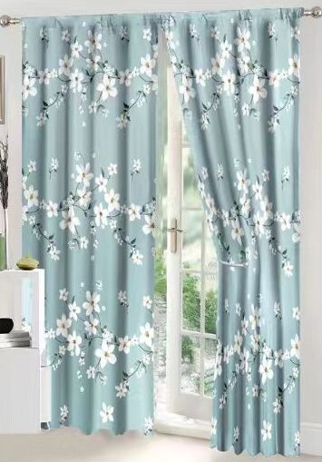 Lenjerie de pat bumbac finet cu elastic – 6 piese + 2 Draperii | 13920-C