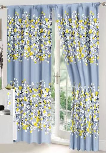 Lenjerie de pat bumbac finet cu elastic – 6 piese + 2 Draperii | 13917-C