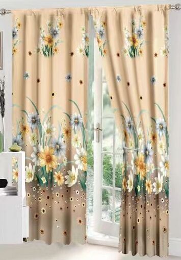 Lenjerie de pat bumbac finet cu elastic – 6 piese + 2 Draperii | 13914-C
