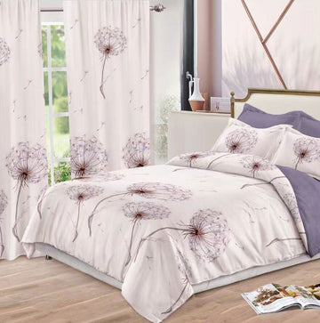 Lenjerie de pat bumbac finet cu elastic – 6 piese + 2 Draperii | 13930-C