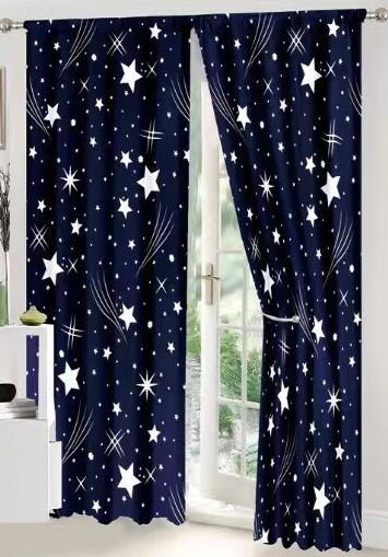 Lenjerie de pat bumbac finet cu elastic – 6 piese + 2 Draperii | 13912-C