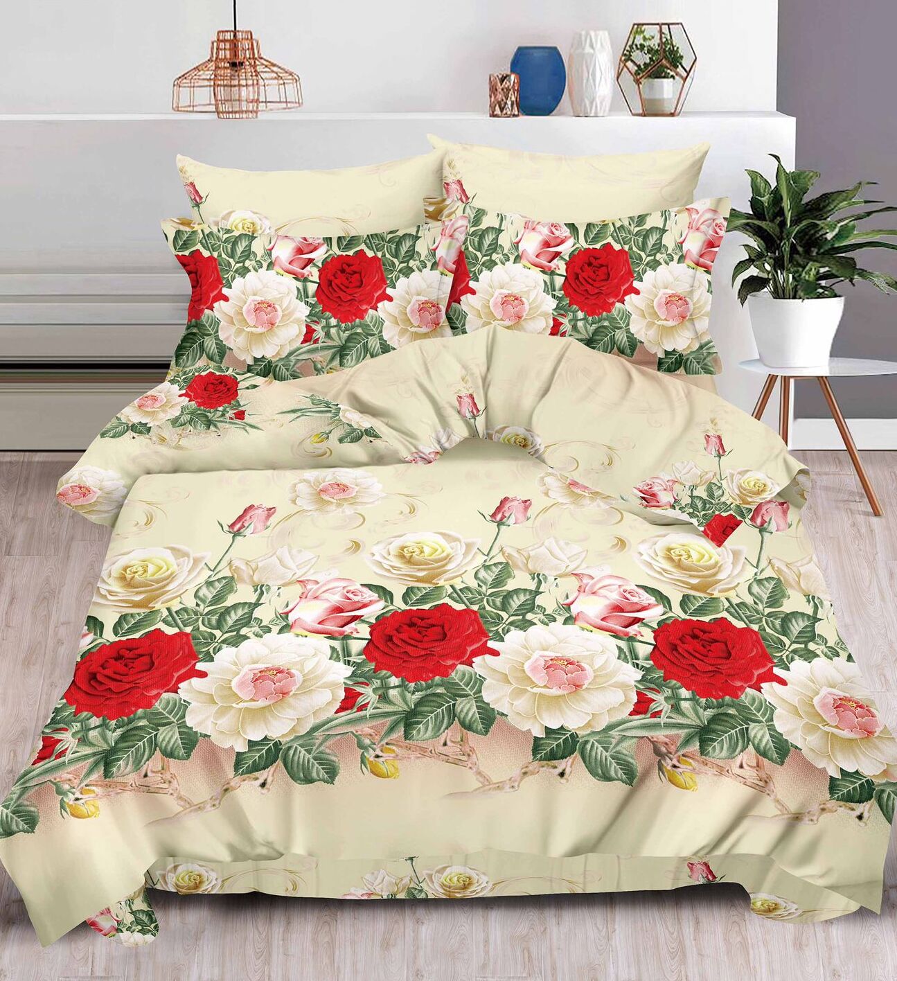 Lenjerie de pat bumbac satinat 3D – 4 piese | 13932