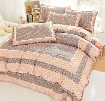 Lenjerie de pat 100% bumbac Brodat - 4 piese | 14317-VH