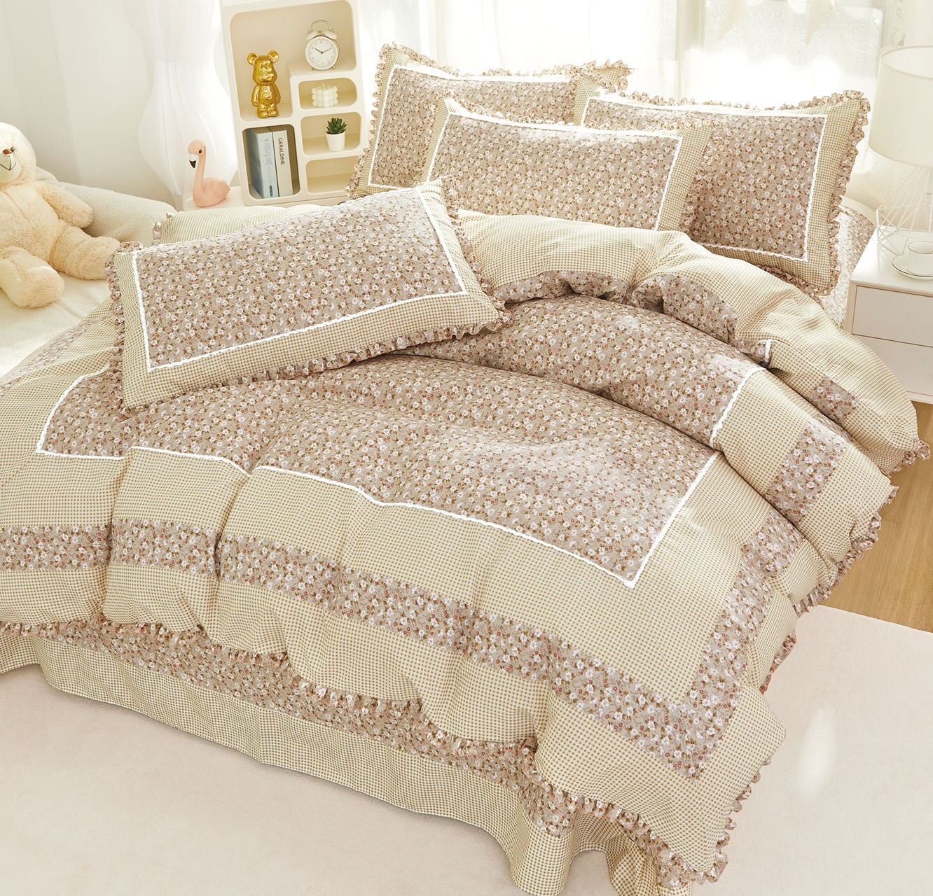 Lenjerie de pat 100% bumbac Brodat - 4 piese | 14306-VH